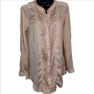 Jessica Simpson Maternity Blush Pleated Button down Blouse Size Medium